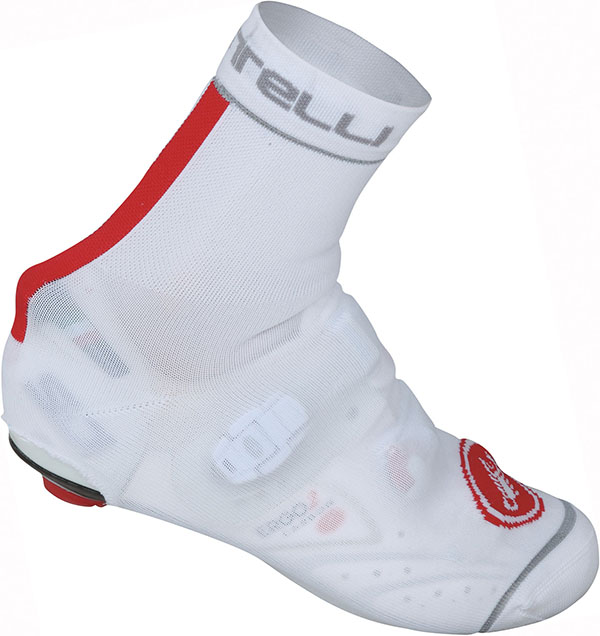 2014 Castelli Cubre zapatillas blanco y rojo